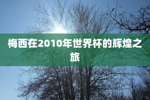 梅西在2010年世界杯的辉煌之旅